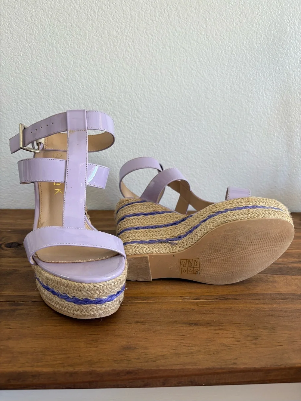 Lavender Wedge Espadrille Sandals - Women